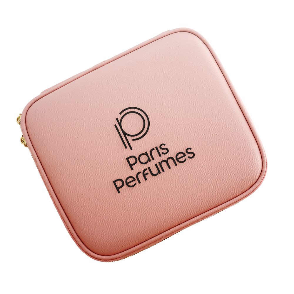 Geantă roz pentru cosmetice cu oglindă LED Paris Perfumes