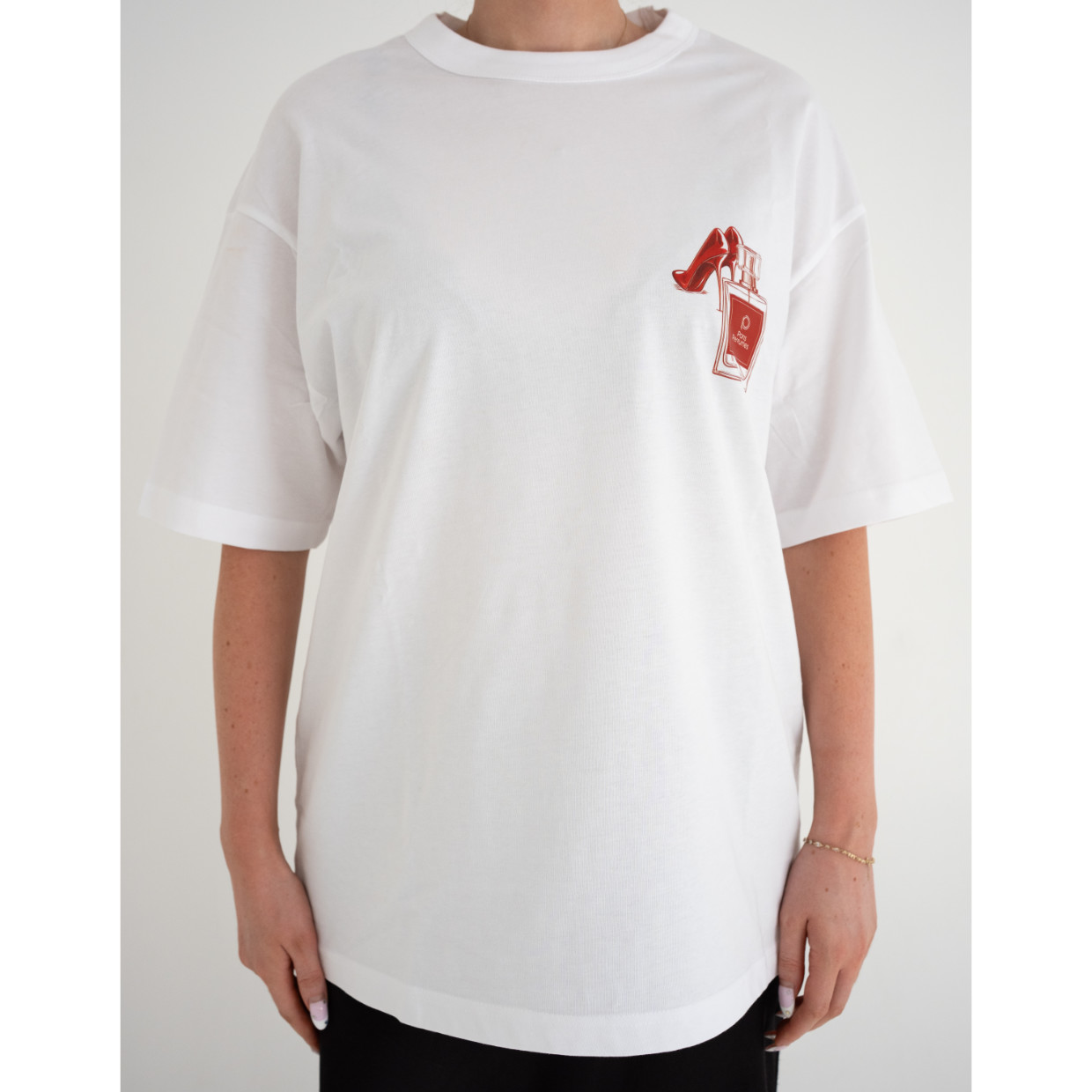Tricou oversize Paris Perfumes - alb